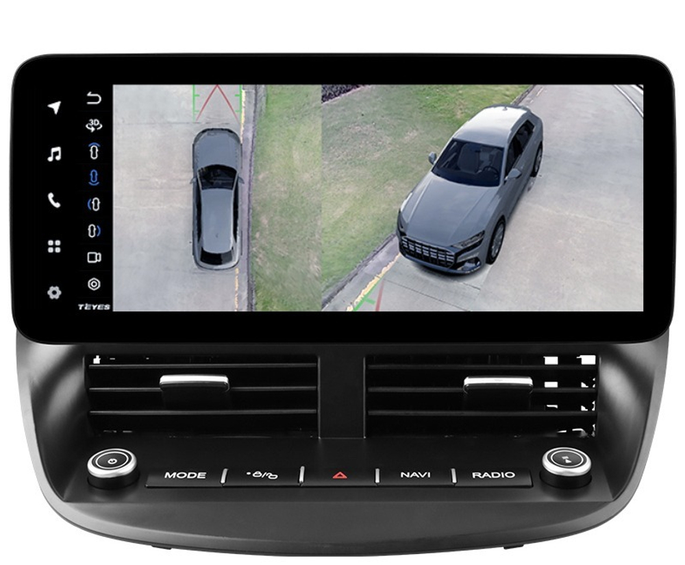 Магнитола для Ford Kuga 2 2013-2019 - Teyes LUX ONE 360 монитор 12.3" 2K QLED на Android 10, CarPlay, 4G SIM-слот, 6/128 ГБ, 4 камеры в комплекте