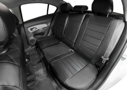 Авточехлы Rival Строчка (зад. спинка 40/60) для сидений Toyota Camry XV70 седан 2018-2021 2021-н.в., эко-кожа, черные, SC.5710.1