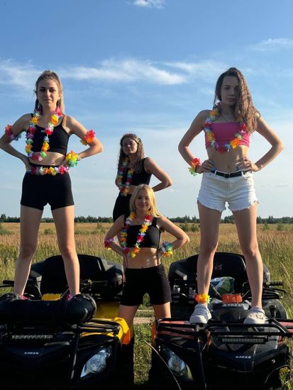 Гавайский набор (ожерелье, венок, браслеты 2 шт.)