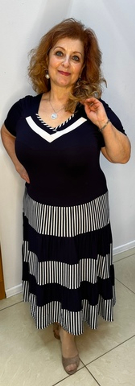 Трикотажное комбинированное платье