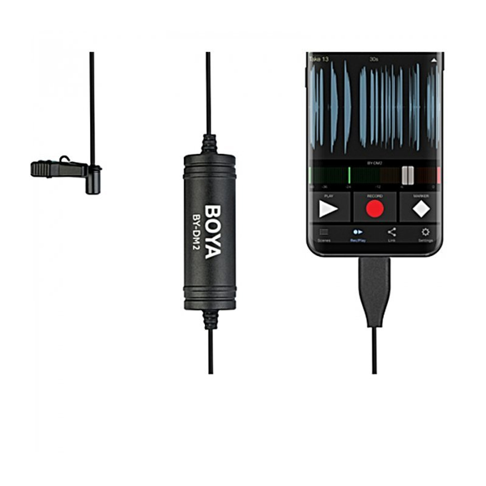 Микрофон петличный цифровой Boya BY-DM2 для Андроид устройств с разъёмом USB Type-C