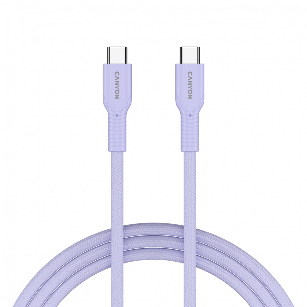 CANYON cable OnWire 60CL C-C 60W COLOR Braided 1m Purple