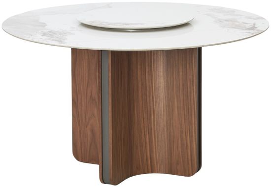 Стол CASTELA 135 Белый мрамор CA071, керамика / Орех