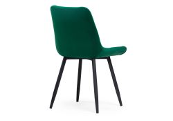 Стул на металлокаркасе Челси велюр зеленый / черный
