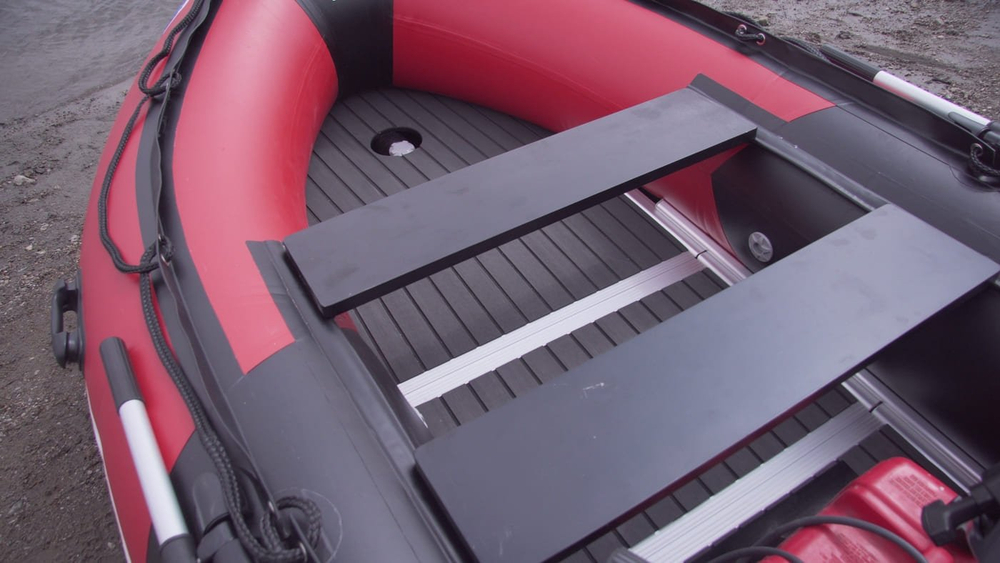 Лодка ПВХ STORMLINE Flexiteek 340 (черно-зеленая/красно-черная)