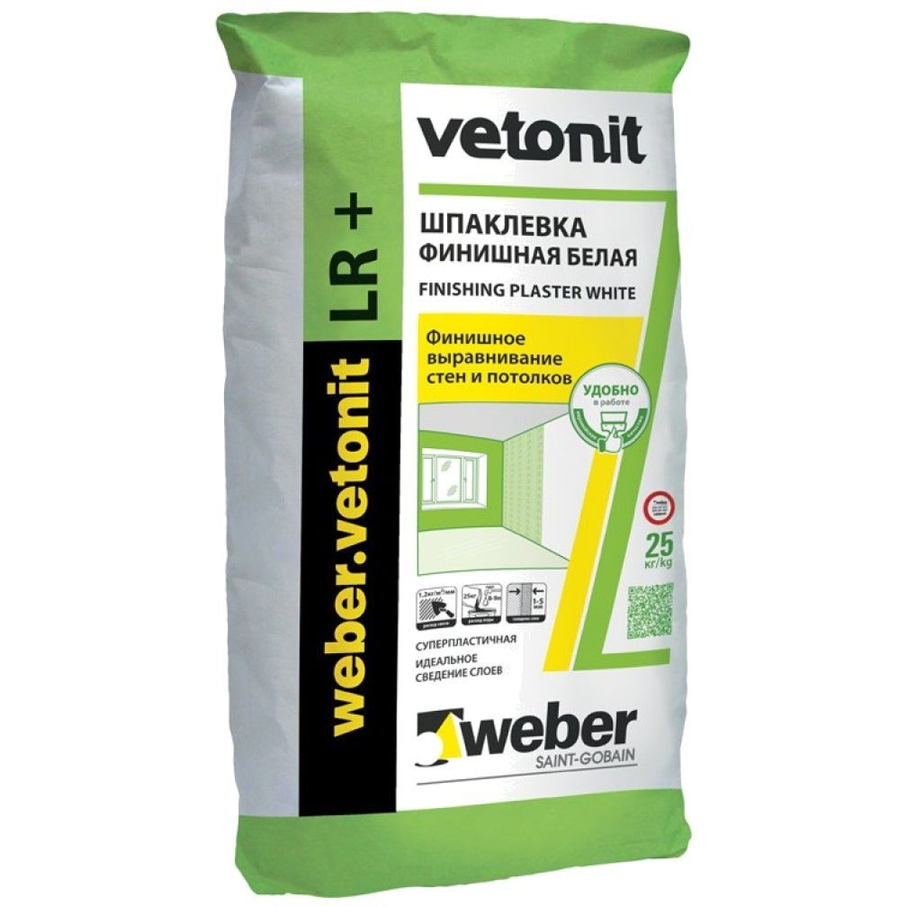 Шпатлевка полимерная Weber-Vetonit LR+ белый 20 кг