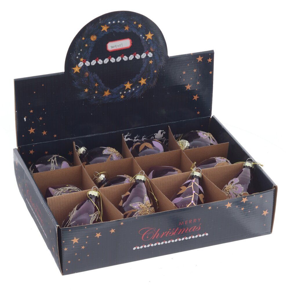 GAEM Набор из 12шт Украшение новогоднее "Шар", D8 см, L34 W25 H9 см