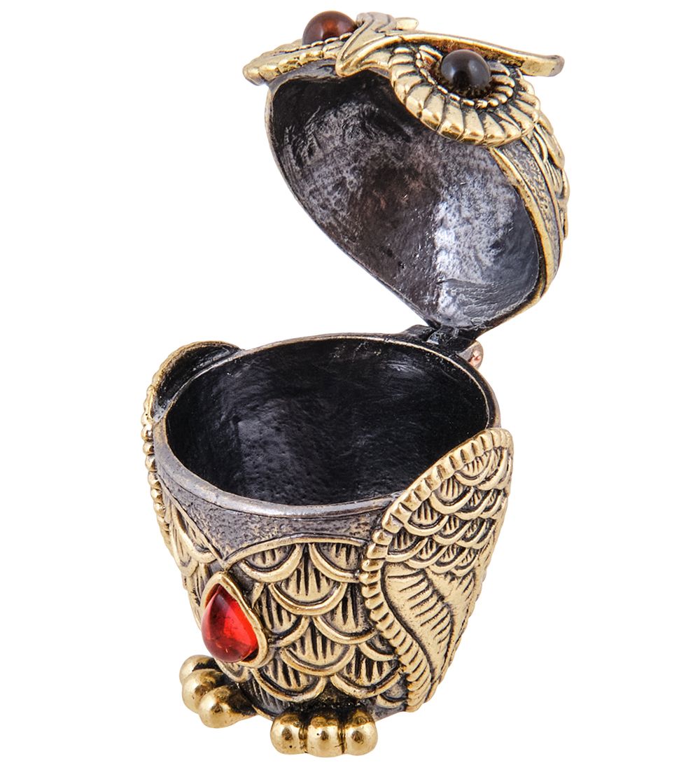 Народные промыслы AM-3782 Шкатулка «Сова Ажурная» (латунь, янтарь)