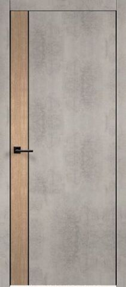 Межкомнатная дверь Velldoris Techno Black Duo 1 PG (вставка Дуб европейский) Муар светлый