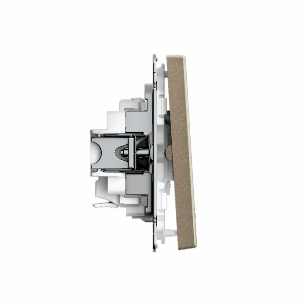 ARTGALLERY 2-клавишный ВЫКЛЮЧАТЕЛЬ с подсветкой, сх.5а, 10АХ, механизм, быстрозажим. клем., ШАМПАНЬ