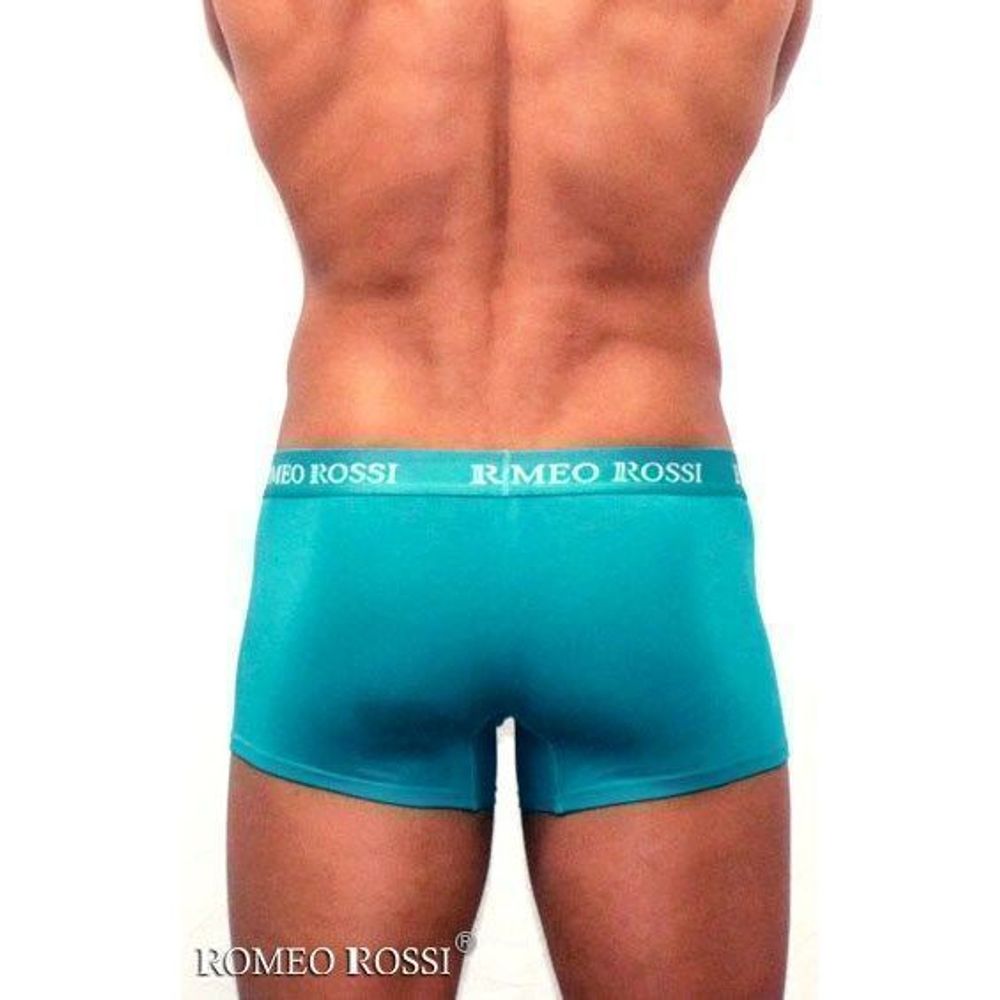 Мужские трусы боксеры c резинкой Romeo Rossi бирюзово-зеленые RR6005-07