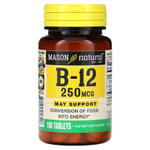 Mason Natural, витамин B12, 100 таблеток