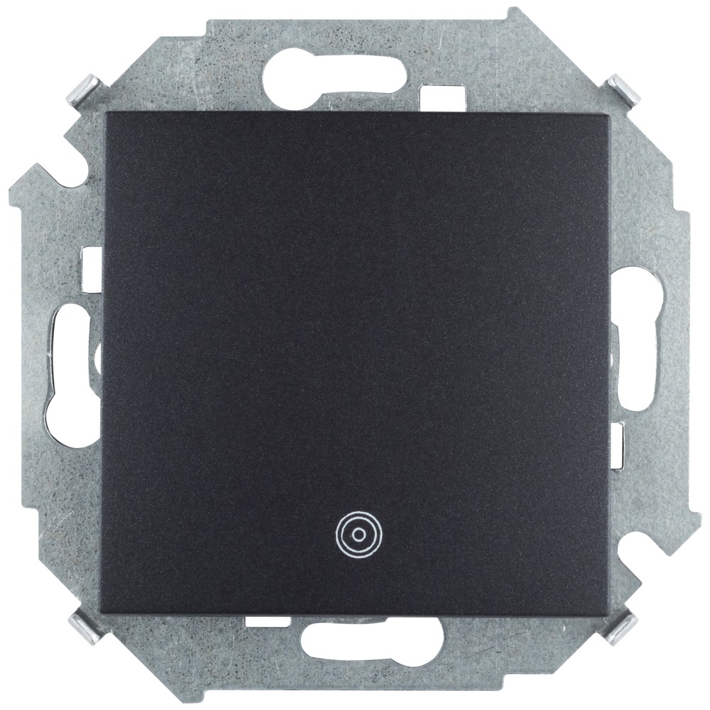 Выключатель кнопочный с пиктограммой 16А 250В винтовой зажим Simon 15, графит, 1591150-038