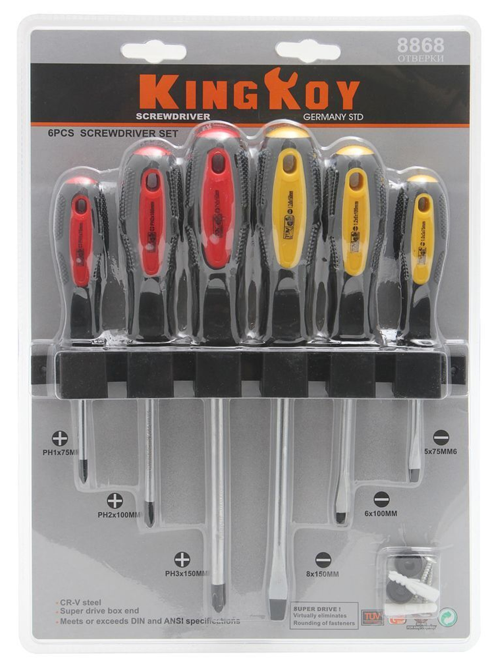 Набор отверток KING ROY 6пр.8868 KING 8868