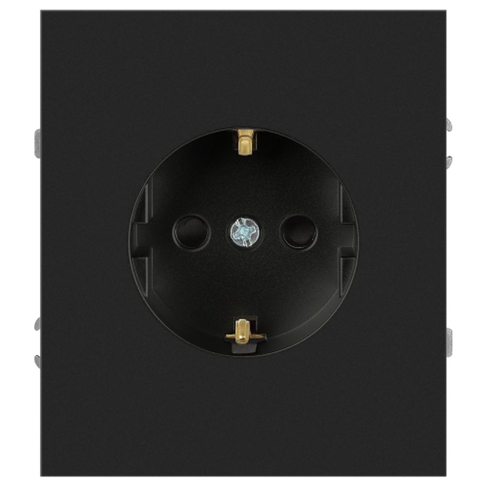 Розетка ЭРА Arktik 16-2102-05 с заземлением 2P+E Schuko со шторками 16А-250В антрацит | Эра Arktik