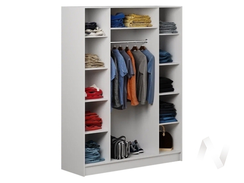 Шкаф 4-х ств Спальня Александрина (белый/белый глянец холодный)