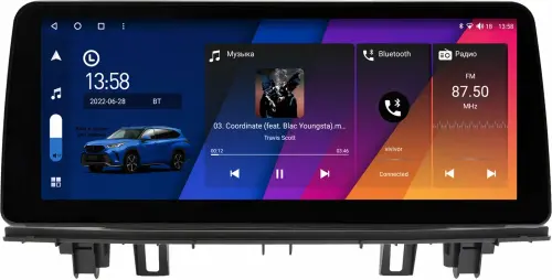 Магнитола для BMW X1 (F48) 2015-2020 - Canbox H-Line 0014 монитор 12.3" QLED в стиле BMW на Android 10, Быстрая, ТОП-процессор, CarPlay, 4G SIM-слот