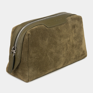 Несессер Trapèze из замши и кожи, теленка зеленого цвета