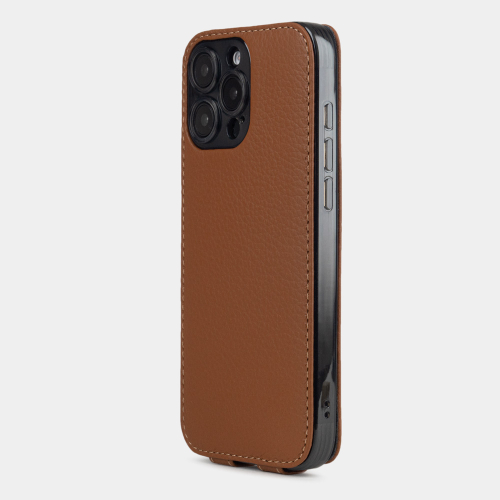 Кожаный чехол для iPhone 16 Pro, теленок цвета карамель