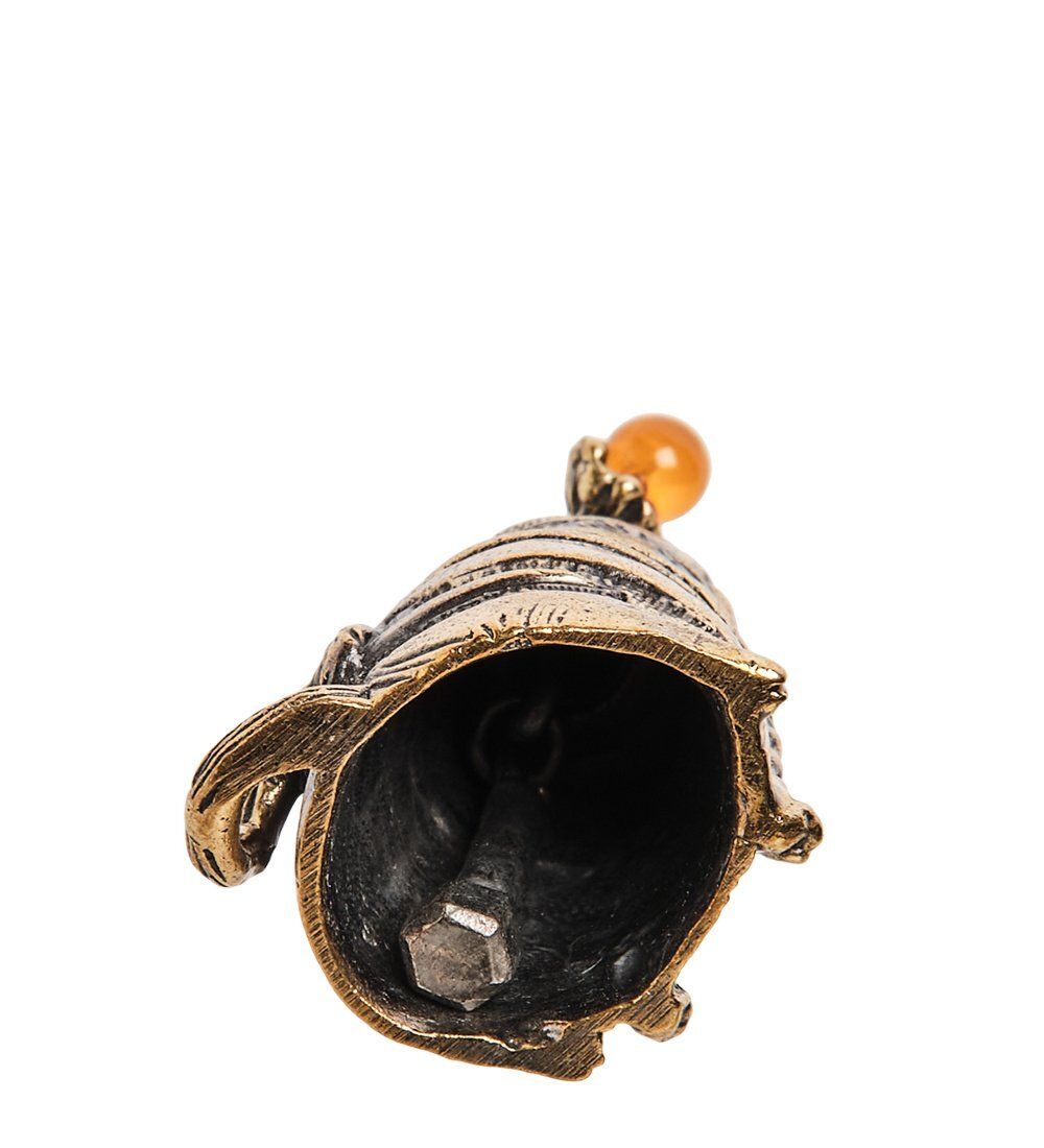 AM-2689 Колокольчик «Кот в шапке» (латунь, янтарь)