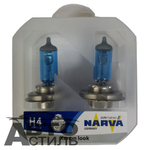 Автолампа H4 12V 100/90W P43t Narva RANGE POWER WHITE 4100K+W5W (к-т2шт+2шт) 980152100