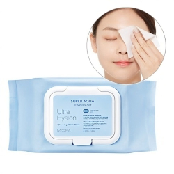 Missha Super Aqua Ultra Hyalron Cleansing water Wipes салфетки для снятия макияжа