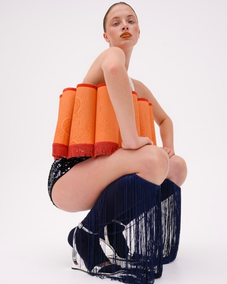 Гольфы с бахромой Богатый синий