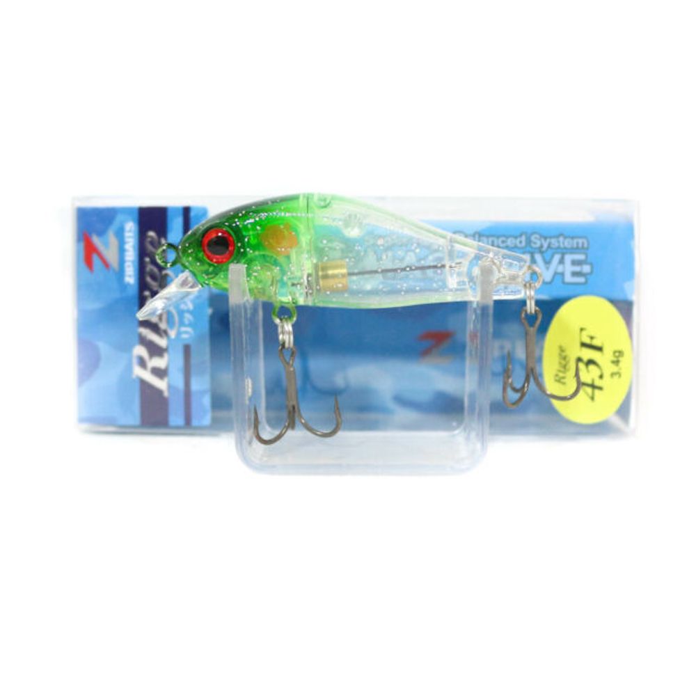 Воблер ZipBaits Rigge 43F SW 247 Clear Head Green Lame