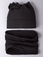 Шапка для девочки осенняя с ушками и снуд