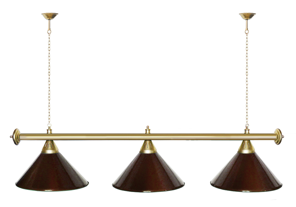 Лампа STARTBILLIARDS 3 пл. (плафоны зеленые,штанга зеленая,фурнитура золото)