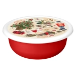 Миска Modena 3,2л с крышкой с декором Игрушки, Красный