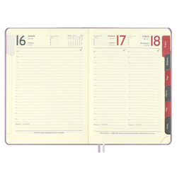 Ежедневник датированный 2026 ESCALADA, #ДУМАЙ КАК МИЛЛИАРДЕР, А6+, 176 л., арт. 70296/ 20 ТИВОЛ ГЛОСС СИРЕНЕВЫЙ (кожзам: 126x174 мм, твёрдый переплёт, запаянный край, материал обложки: искусственная кожа "Тиволи глосс"; декор: блинтовое тиснение; спо