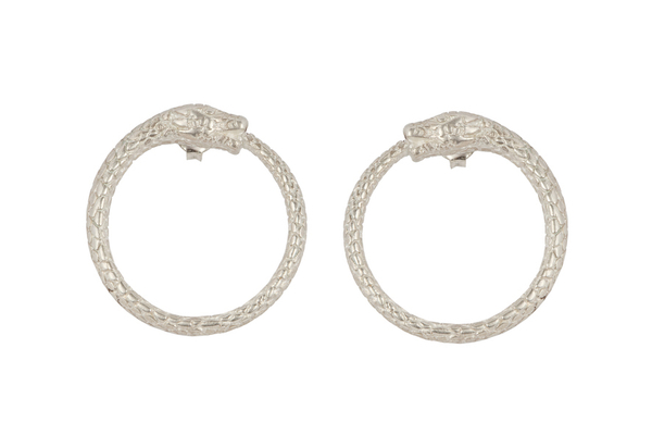 Серьги "Змея" серебро, без камня