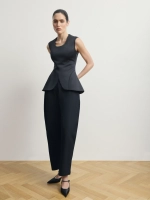 Черный корсетный топ из атласа "Muse Blanc"