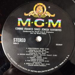 Винтажная виниловая пластинка LP Connie Francis With Geoff Love And His Orchestra Sings Jewish Favorites (USA 1960)