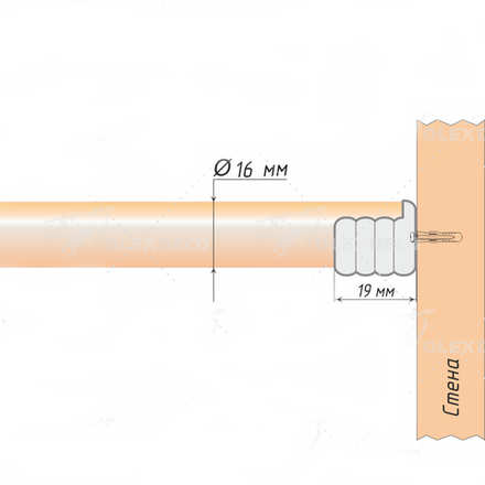 Кронштейн боковой открытый d16 мм, цвет антик