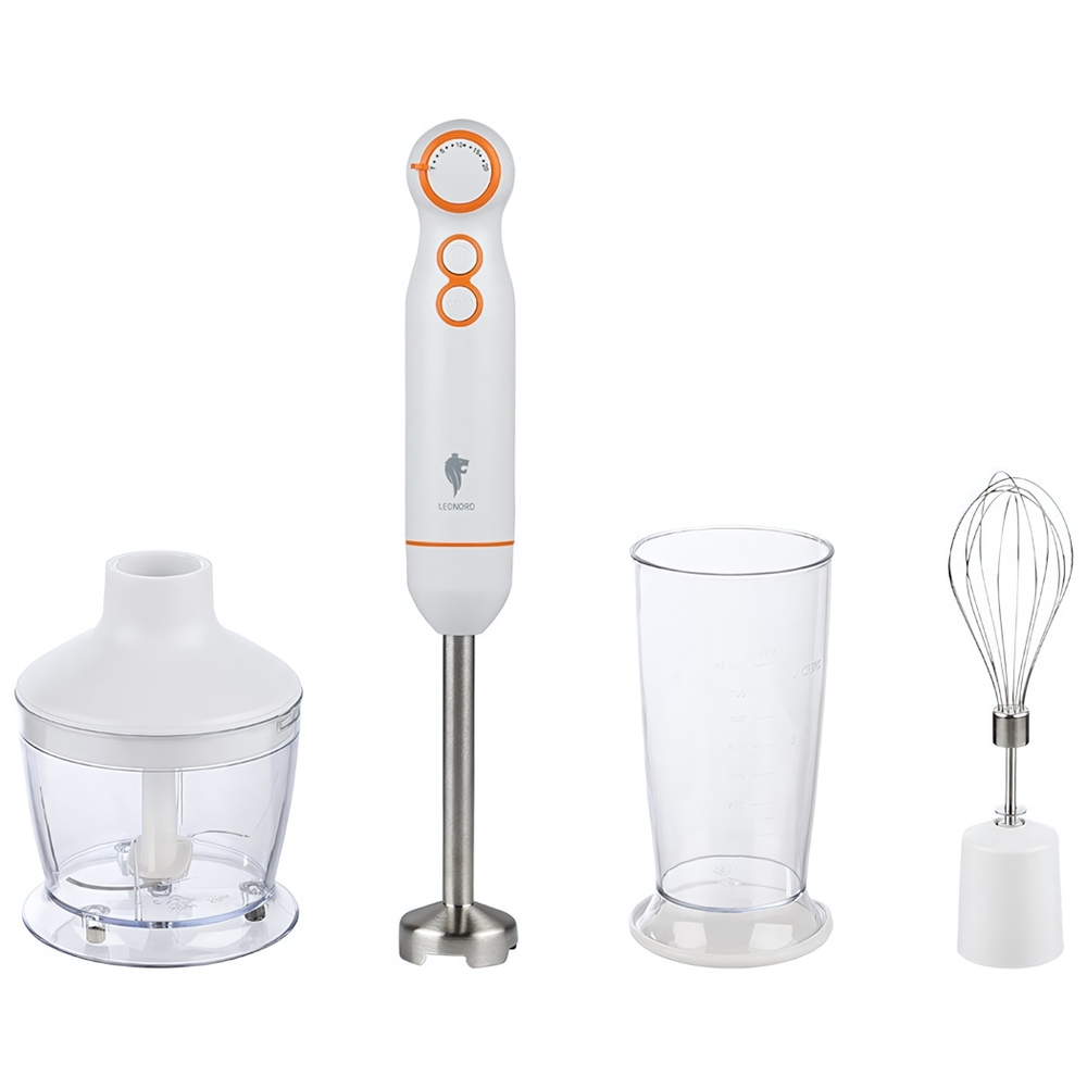 Блендер погружной Leonord LE-1722, 800Вт, 2 скорости, цвет бело-оранжевый