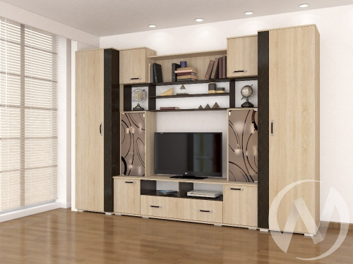 Гостиная "Оскар-18" (дуб сонома/венге) Комплектация 1