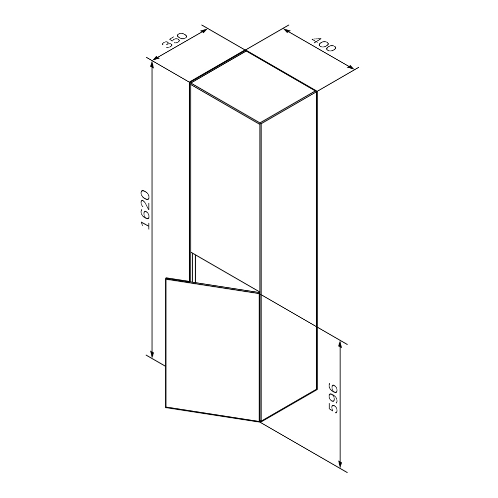 Шкаф-колонна подвесной AM.PM Inspire V2.0 M50ACHX0406EGM Элегантный серый матовый