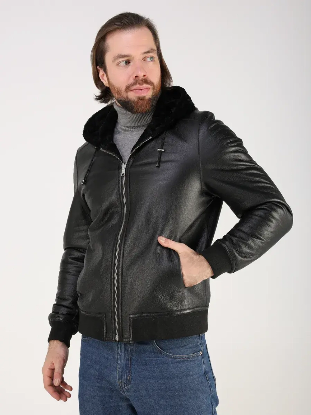 Дубленка натуральная куртка зимняя с капюшоном шуба