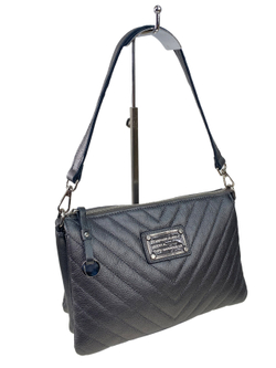Женская сумка клатч из натуральной кожи, цвет серый