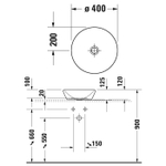 Раковина Duravit D-Neo 2371400070 накладная 40 см, цвет белый