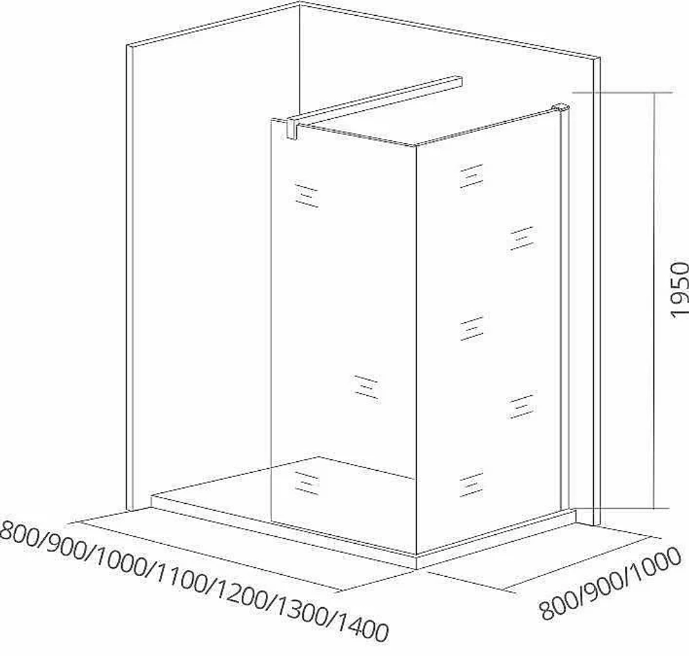 Душевое ограждение Good Door WALK IN SP+P + SP 90x110 стекло прозрачное/черный матовый