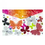 Папка-конверт на кнопке Yalong, A4, 260х360 мм, 160 мкм, ассорти, полупрозрачная с рисунком, "Бабочки"