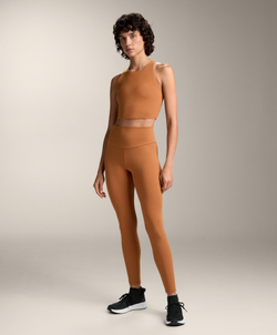 Oysho Майка Comfortlux с чашками и полосками на спине, цвет жженого апельсина