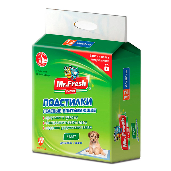 Мистер Фреш Подстилка для приучения к месту 60*60 1 ШТУКА
