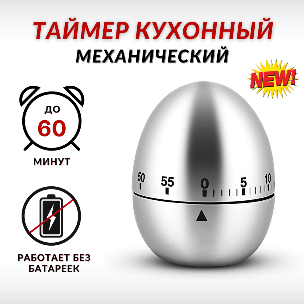Прибор кухонный таймер цифровой (0-55мин) d=6 h=7.5см., корпус металл CGPro