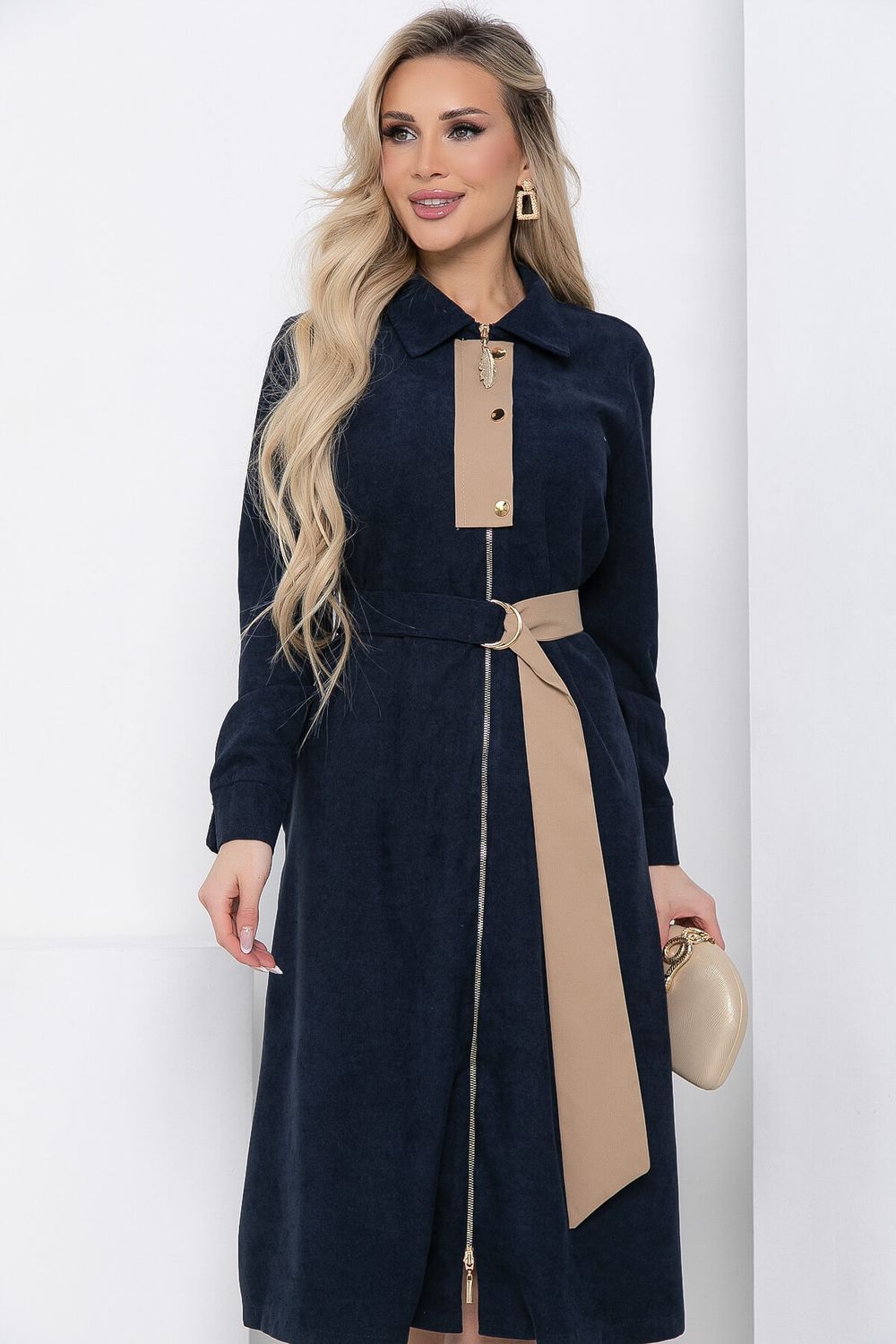 Платье вельветовое "Чувство стиля" (синее) П8585 LT Collection