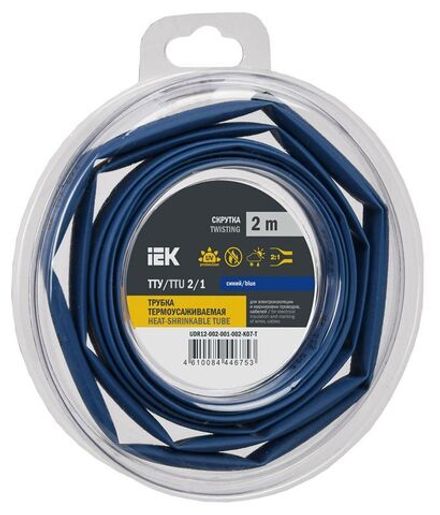 Трубка термоусадочная ТТУ нг-LS 2/1 син. (уп.2м) IEK UDR12-002-001-002-K07-T
