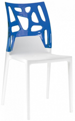 Стул пластиковый Papatya Ego-Rock, белый, синий